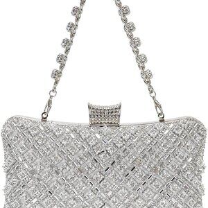 Womens Sparkly Rhinestone Sequin Glitter bag Clutch Evening Handbag Shoulder Bag